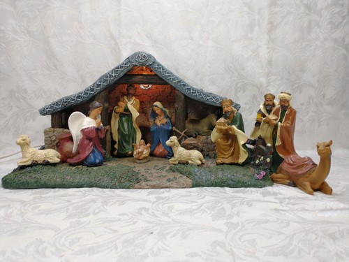 Lighted nativity set hawthorne - nativity,
